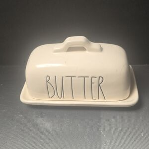 Rae Dunn Covered White Butter Dish 8inches